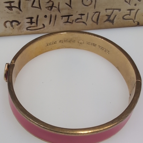 Kate Spade Pink and Gold Enamel Bangle - Flawed - Picture 3 of 6